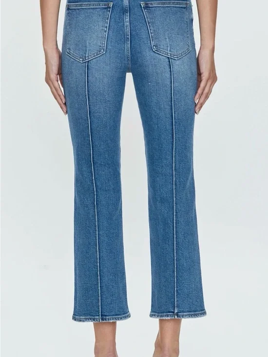 Pistola Lennon Jeans Essence High Rise Straight Crop Raw Hem Size 26 NWT - Picture 2 of 11